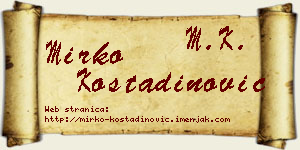 Mirko Kostadinović vizit kartica